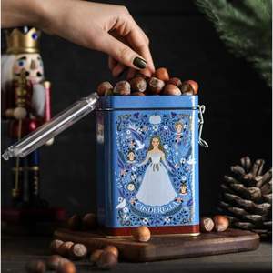 Lata de almacenamiento de metal con temática de Cenicienta 75x100x150mm con cierre de alambre y tapa transparente - Product Image 3