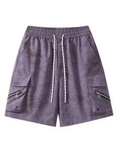 กางเกงขาสั้นผ้าคอตตอน100% พร้อมกระเป๋าของผู้ชายกางเกงขาสั้นแนวสตรีทของผู้ชายทรงหลวมใส่สบายๆแห้งเร็วและระบายอากาศได้ดีสำหรับฤดูร้อน - Product Image 4