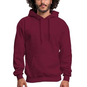 New Arrival Winter Maroon Solid Fabric Fleece Long Sleeve Pullover <b>Hoodie</b> Quality Embroidered and Plain Dyed - Product Image 1