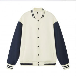 เสื้อแจ็กเก็ตเบสบอลแขนเสื้อหนังสำหรับเล่นเบสบอลขนสัตว์100% ออกแบบได้ตามที่ต้องการ - Product Image 1