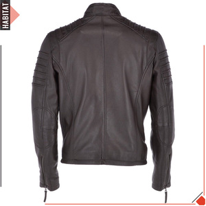 Men Bomber Brown Leather <b>Padded</b> <b>Shoulder</b> Jacket Manufacture From Pakistan - Product Image 2