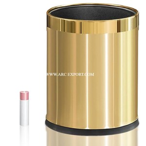 Cubo de basura decorativo hecho a mano para el hogar, cubo de basura recubierto de oro de Metal, nuevo cubo de basura, cubo de basura con acabado de latón para sala de estar - Product Image 5