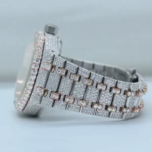 Colección de Relojes de Lujo para Hombre de Calidad Estándar, Movimiento de Cuarzo de 41 mm, Claridad VVS, Relojes con Diamantes Moissanite, India - Product Image 4