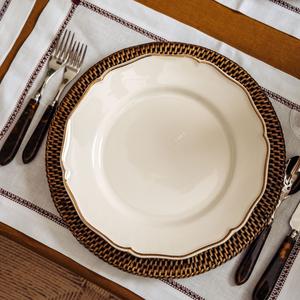 High Quality 32 cm Diameter Brown <b>Round</b> Rattan Charger Woven <b>Placemat</b> Modern Design Style From Vietnam - Product Image 5