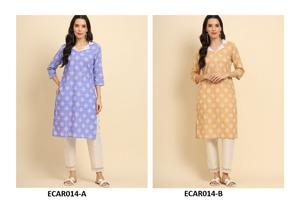 Elegante mujer algodón rayón Kurti alta demanda elegante étnico Oficina Casual salidas disponibles para venta al por mayor suministro liso teñido - Product Image 4