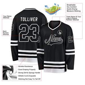 2025 maillot de hockey sur glace imprimé par sublimation de logo personnalisé 100% polyester anti-UV respirant hommes adultes vente en gros équipe porter OEM - Product Image 2