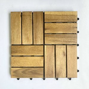 Viet Wood 300x300mm Contemporary Waterproof Anti-Slip Eco-Friendly <b>Interlocking</b> Vietnam Acacia Outdoor Decking <b>Tiles</b> Matt Finish - Product Image 4