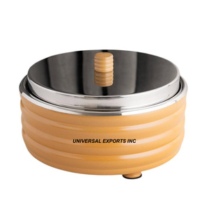 Juego de tres ollas de metal con acabado blanco Cazuela hecha a mano de calidad superior Vajilla de forma redonda Calentador de alimentos de metal de lujo - Product Image 6