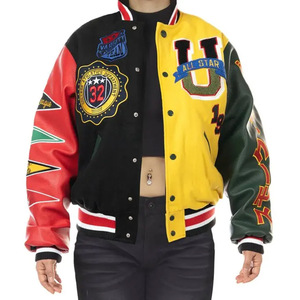 Patch de travail personnalisé broderie Logo manches en cuir hommes Letterman Varsity Jacket Baseball Vintage Letterman Varsity Jacket pour hommes - Product Image 3