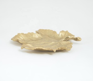 Plateau de service à feuilles sèches en aluminium moulé à la main créatif à bas quantité minimale de commande grossiste fabricant vente directe en usine - Product Image 2