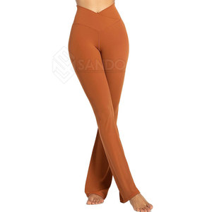 กางเกงทรงบานแบบแห้งเร็วของผู้หญิงเครื่องแต่งกายฤดูหนาวแบบยั่งยืนเอวยางยืดแบบเรียบ - Product Image 5