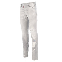 Pantalones Vaqueros Rectos de Algodón 100% Tejido de Peso Medio para Hombre, Estilo Urbano, Cintura Alta, Transpirables, Desgastados, Fabricante OEM