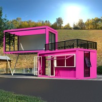 Maison conteneur préfabriquée extensible à 2 étages, design mobile empilable pour cafés, restaurants, et espaces alimentaires modulaires, maison de 40 pieds