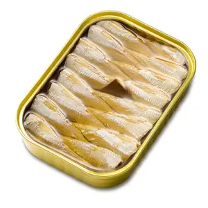 100% 中的沙丁鱼纯橄榄油沙丁鱼罐头