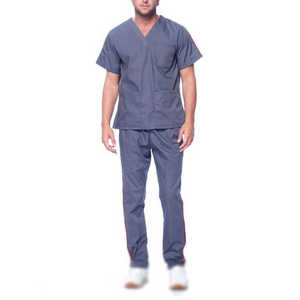 Conjuntos de uniformes de hospital para hombre de etiqueta privada Conjuntos de uniformes médicos de manga corta personalizables Conjuntos de uniformes médicos - Product Image 1