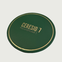 Ensembles de bar classiques personnalisés en cuir italien recyclé de 100 mm, gaufrés or, imprimés numériquement, écologiques et faits à la main pour