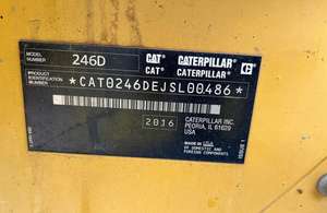 Chargeuse compacte Caterpillar 246D de 2016 avec composants principaux : boîte de vitesses, moteur, roulements - Product Image 6