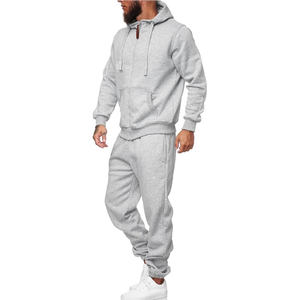 Survêtement en velours pour homme avec poches zippées respirant et chaud sportwear technique lavée - Product Image 2