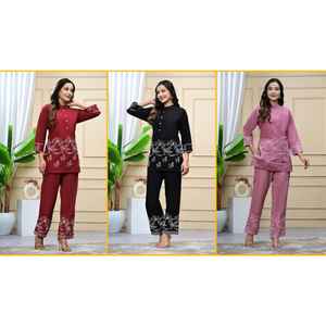 Nuevo Conjunto Bordado para Mujer de Zain Exports ODM, para Fiestas, Oficina y Uso Casual, Diseño Reversible, Tela de Rayón y Seda - Product Image 6