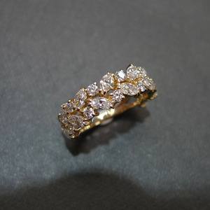 Anillo de Compromiso o Matrimonio para Mujer, con Diamante Cultivado en Laboratorio, Corte Marquesa, Clásico, Certificado IGI, Plata de Ley Maciza Chapada en Oro - Product Image 5