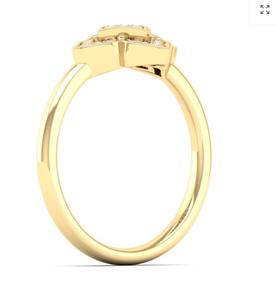 Bague de fiançailles personnalisée en or jaune 14 carats avec pavé pour bague CVD personnalisée en diamant taillé rond certifié VVS de laboratoire GIA - Product Image 2