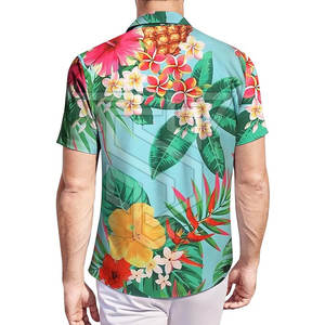 T-shirt décontracté pour adultes, best-seller, design hawaïen, col montant, manches courtes, 100% coton respirant, style tendance - Product Image 2