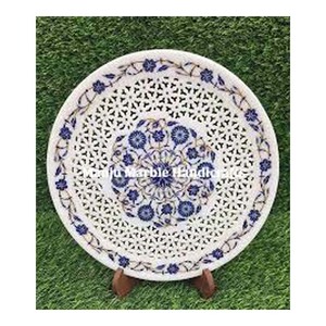 Adición limitada Floral Fancy Marble Inlay Love Placa octogonal hecha a mano 9 "pulgadas Regalo de negocios Hotel Decoración Uso - Product Image 2