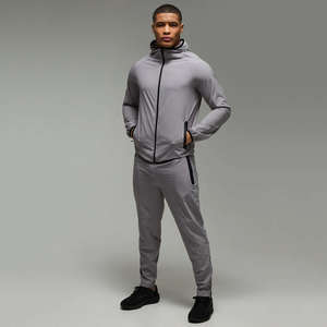 เสื้อวอร์มผ้าไนลอนสำหรับผู้ชายเสื้อแจ็คเก็ตสองชิ้นและกางเกงวอร์มผ้าทอแบบแอ็คทีฟโปร - Product Image 1