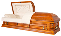 Ataúd Ecológico de Estilo Americano Uran URD-A295 de Caoba Sólida con Forro de Terciopelo, Acabado Mate y Diseño Personalizable para Funerales de Adultos