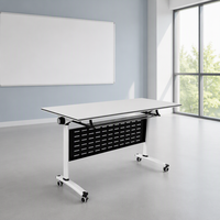 Table d'entraînement pliable prête pour l'examen avec surface métallique et roulettes silencieuses pour salle de classe et salle d'évaluation XHS-806