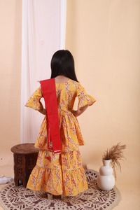 ชุดสูทเด็กเคอร์ตาชาราราสำหรับเด็กผู้หญิงชุดปาร์ตี้งานแต่งผ้าฝ้ายคอตตอนลายลูกไม้ชุดกระโปรงสำหรับเด็ก - Product Image 5