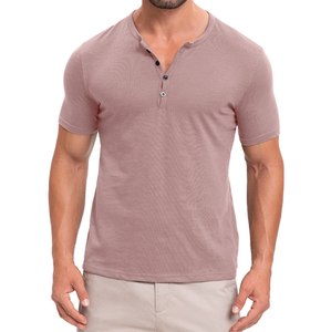 American Fit T Shirt Hombres Sólido Algodón Jersey Camisetas Camiseta de algodón de alta calidad Hombres Camiseta personalizada Botón Diseño Hombres Urban Fit Tee - Product Image 2