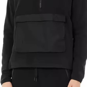 Sweat-shirt à capuche avec poches latérales zippées, avec col zippé, logo personnalisé, fermeture éclair Sherpa polaire pour hommes - Product Image 3