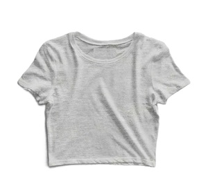 Venta al por mayor caliente diseño personalizado media manga cualquier tamaño cómodo Crop Top Melange tela algodón para mujeres hecho en Bangladesh - Product Image 6