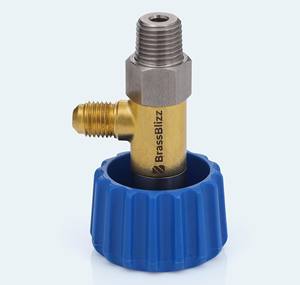 Vanne à cylindre auto-obturante BrassBlizz nouvelle génération 7/16-20 SAE 45 °   Adaptateur de réfrigérant 1/4-18 NPT 1200 PSI 3 kg - Product Image 3