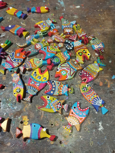 ของตกแต่งรูปปลาทำด้วยมือหลากสีออกแบบได้ตามต้องการรูปทรงปลาไม้เทรนด์ร้อนศิลปะจากเวียดนาม | Hani - Product Image 6