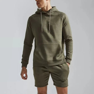 2025/2026 Top Trending Men's Heavyweight pullover Blank Hoodies and Short <b>Set</b> Men Custom Logo Breathable Hoodies <b>Set</b> - Product Image 5