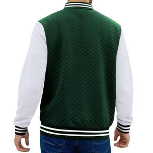 Custom Green <b>White</b> Premium Quality <b>Men</b> College Baseball <b>Jacket</b> Trendy Button Canvas Leather Sleeve Letterman Varsity <b>Jackets</b> - Product Image 2