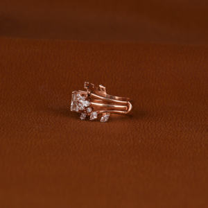 Ensemble de bagues de fiançailles en diamant de laboratoire 1.6 carats coupe rayonnante Vintage taille marquise diamant latéral plaqué or rose certifié IGI - Product Image 2