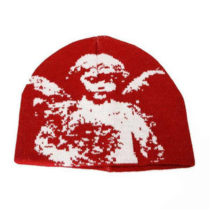 Vente en gros de bonnets en tricot jacquard d'hiver de haute qualité, personnalisés avec impression intégrale, durables, décontractés, avec logo personnalisé - Product Image 1