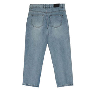 Prix de gros, jean droit en denim à bouton central, lavage clair, respirant, décontracté, en coton, pantalon, ODM, logo personnalisé, multicolore - Product Image 5