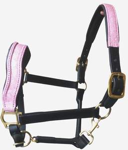 Halter pailleté en cuir Halter en cuir entièrement réglable, rembourré et entièrement réglable avec du matériel en laiton et un fermoir robuste. - Product Image 6