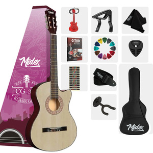 Guitare classique Midex CG-390NT 39 pouces 4/4, table en épicéa, manche en sapele, touche en palissandre indien, finition brillante, 6 cordes réglables - Product Image 1