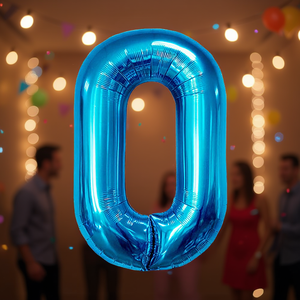 Palloncini Numero Party Love Blu N0 80cm Confezione da 12 Pezzi - Product Image 3