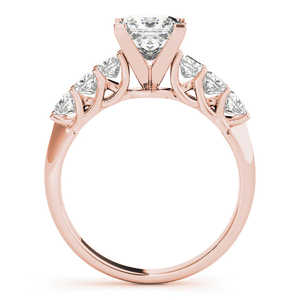 Bague de fiançailles en or rose 18 carats avec diamant taille princesse 0,60 ct Bijoux en diamant - Product Image 1