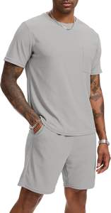 Conjuntos cortos para hombre, conjuntos de 2 piezas, chándales de verano a la moda, conjunto informal de manga corta y pantalones cortos para hombre - Product Image 3