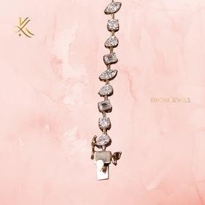 Bracelets tennis en diamant de laboratoire rond en forme de poire, or massif 14 carats, bijoux élégants, simples et tendance pour femmes, cadeau - Product Image 5