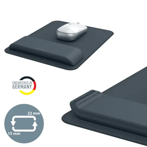 Tappetino per mouse Ergo con supporto per polso regolabile – Grigio scuro - Product Image 2