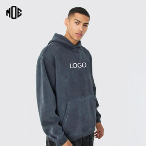 Vintage Stone Wash Oversized Custom LOGO Hoodie Drop Shoulder Grueso 100% Algodón Deportes Streetwear Pullover Hoodies - Product Image 1
