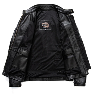 Chaqueta de cuero auténtica 100% de alta calidad para hombre, logotipo personalizado, diseño elegante, transpirable, impermeable, a prueba de viento, chaqueta de moto - Product Image 4